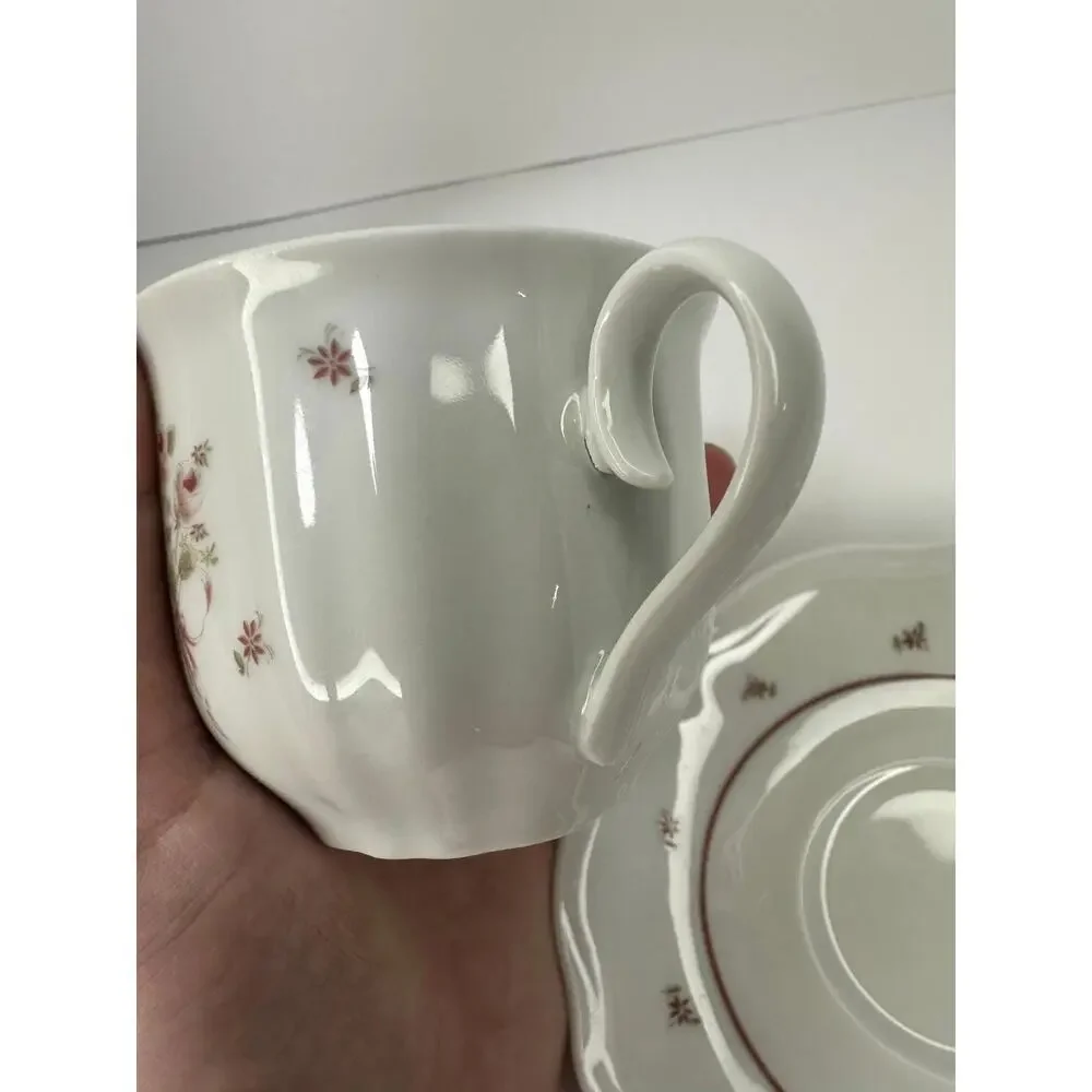 Vintage Schirnding Bavaria Demitasse Teacup w/ Saucer Danbury Mint Single Floral - Picture 9 of 9